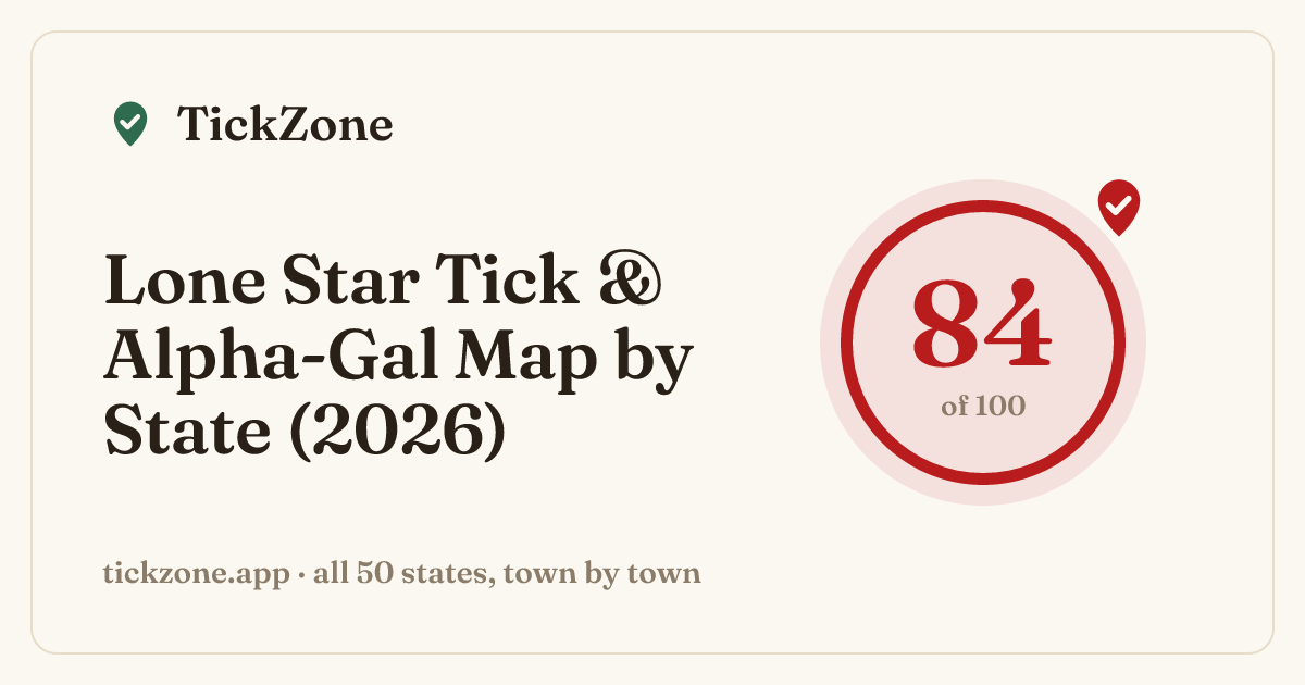Lone Star Tick & Alpha-Gal Map by State (2026) · TickZone